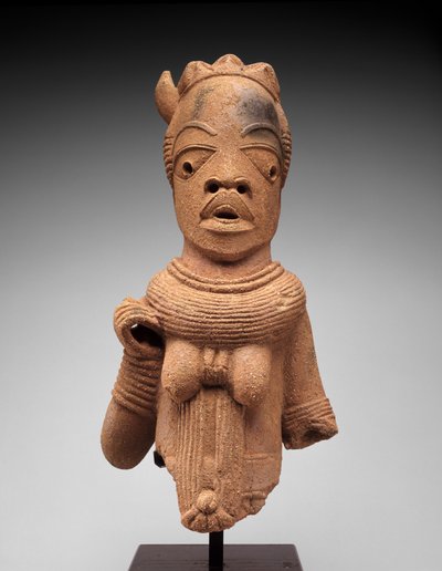 Head and torso of a female figure, Jos Plateau region, Nigeria, 500 BC-AD 200 by Nok Culture